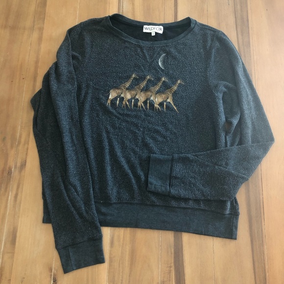 Wildfox Sweaters - Wildfox Moonlit Safari Giraffe Graphic Sweater